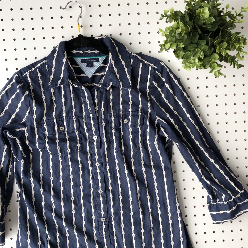 TOMMY HILFIGER Nautical knot shirt dress pockets